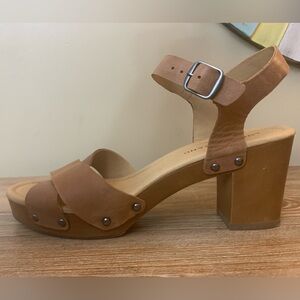 LUCKY BRAND HAIDLEE BROWN - TAN LEATHER SANDALS SIZE 9 MED